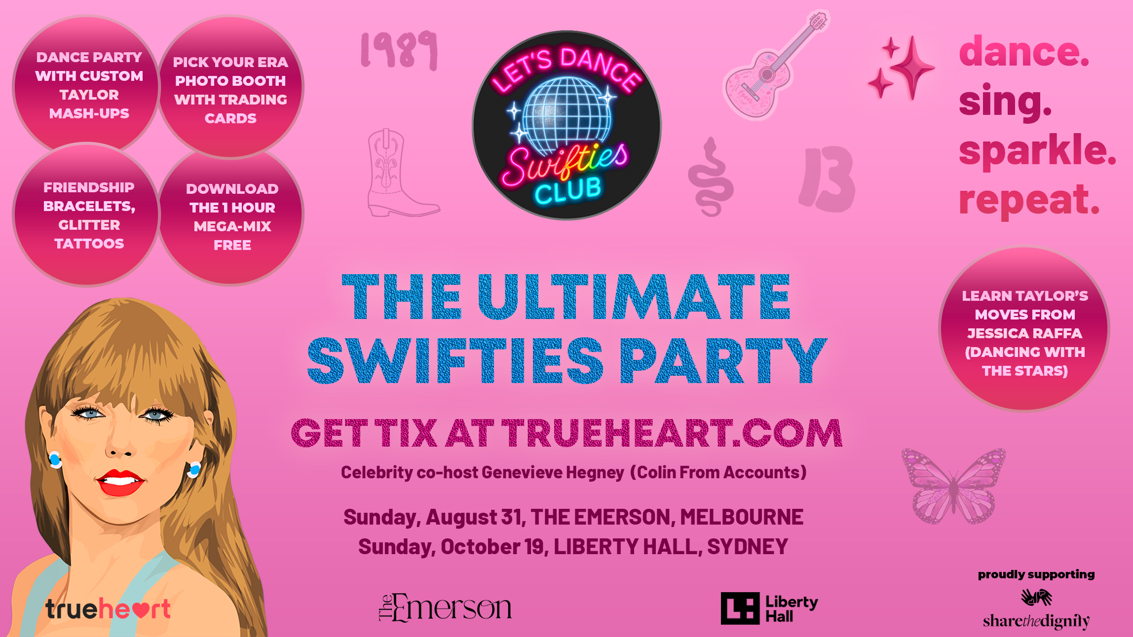 Trueheart Presents Let's Dance: Swifties Club in Melbourne and Sydney