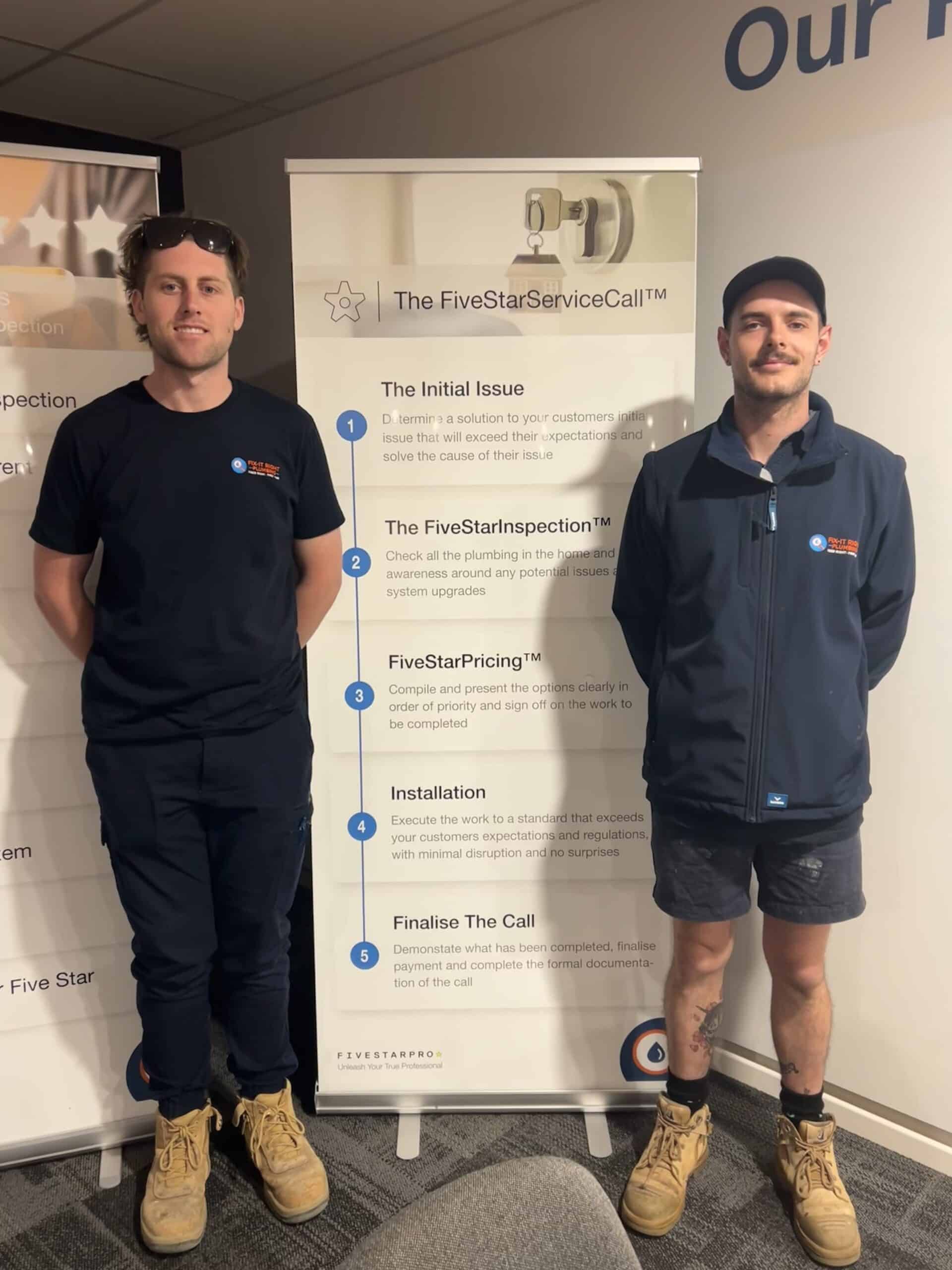 Fix-It Right team Canberra expansion team training with the FiveStarServiceCall they model